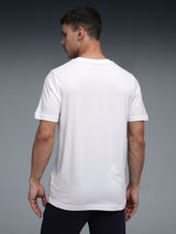 Mens White Casual Regular Half Sleeves Tshirt
