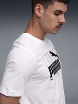 Mens White Casual Regular Half Sleeves Tshirt