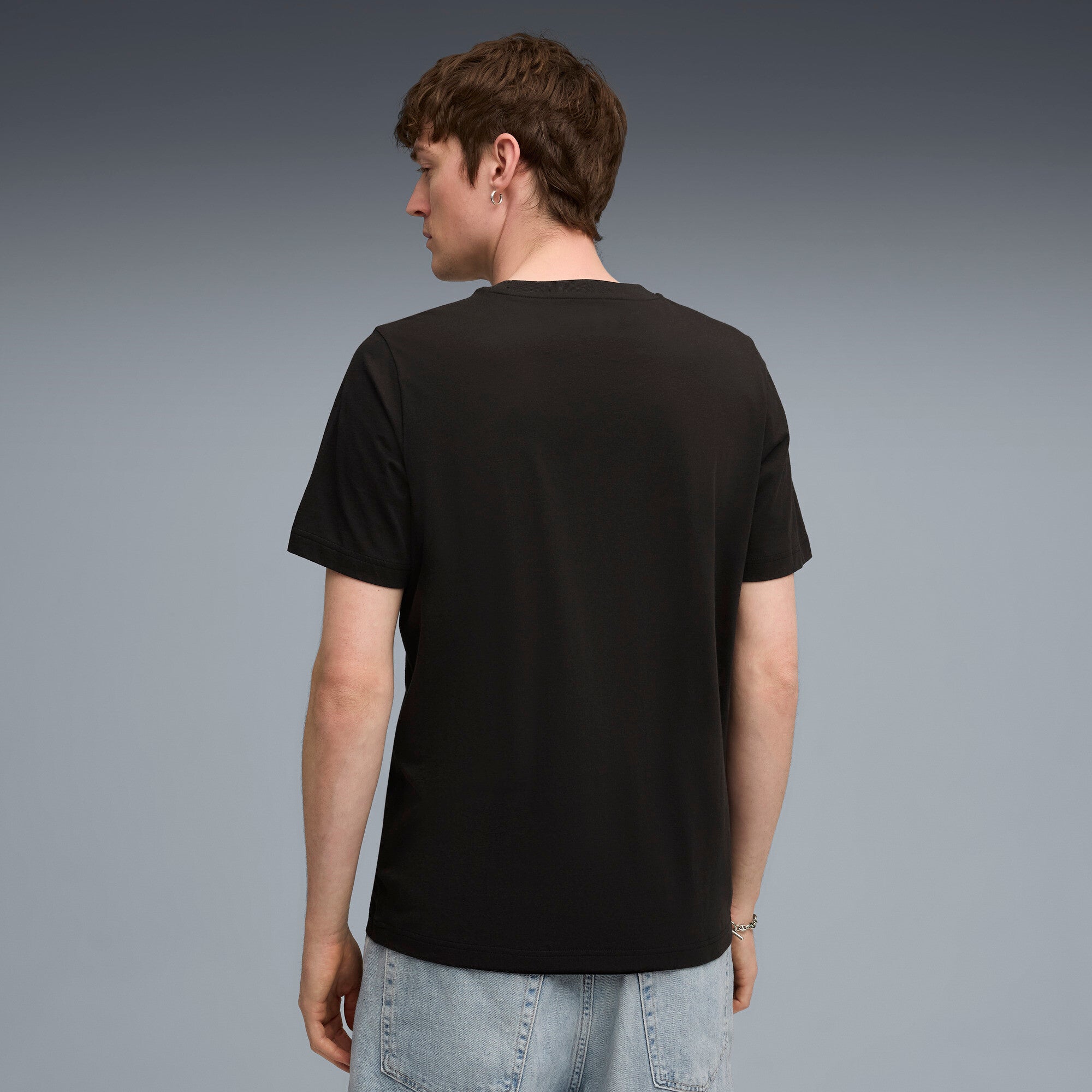 Mens Black Casual Regular Half Sleeves Tshirt