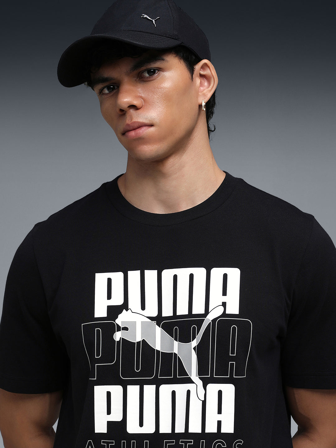 Mens Black Casual Regular Fit Half Sleeves Tshirt