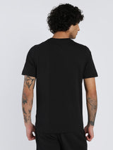 Mens Black Casual Regular Fit Half Sleeves Tshirt