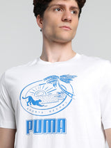 Mens White Casual Regular Fit Half Sleeves Tshirt