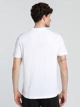Mens White Casual Regular Fit Half Sleeves Tshirt