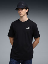 Mens Black Casual Regular Half Sleeves Tshirt