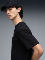 Mens Black Casual Regular Half Sleeves Tshirt