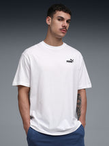 Mens White Casual Regular Half Sleeves Tshirt