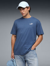 Mens Blue Casual Regular Fit Half Sleeves Tshirt