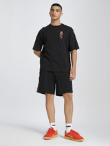 Mens Black Casual Oversized Half Sleeves Tshirt