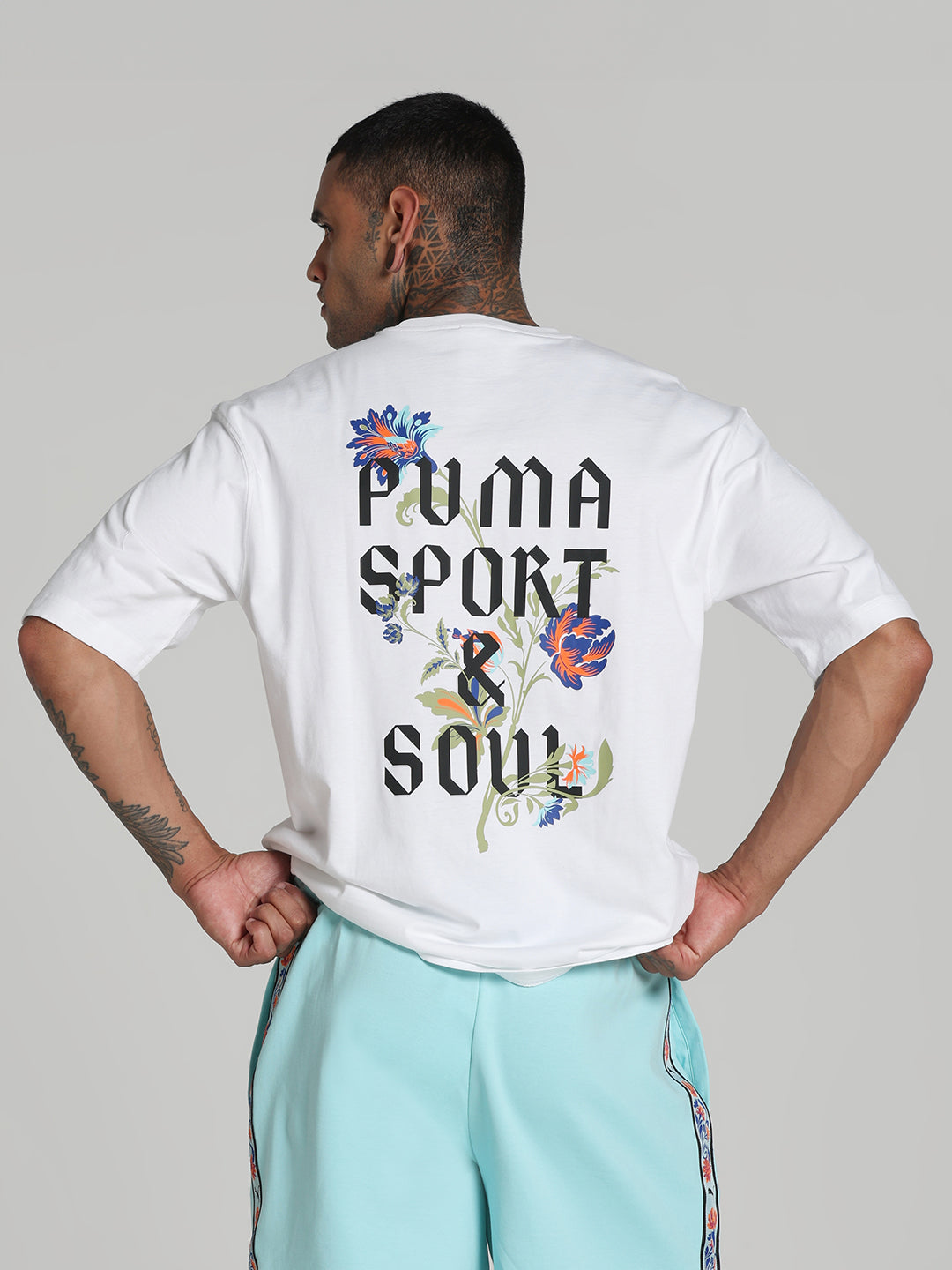 Mens White Casual Oversized Half Sleeves Tshirt