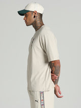 Mens Beige Casual Oversized Half Sleeves Tshirt