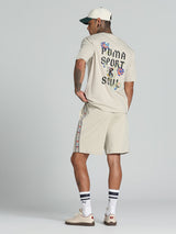 Mens Beige Casual Oversized Half Sleeves Tshirt
