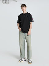 Mens Black Casual Regular Fit Half Sleeves Tshirt