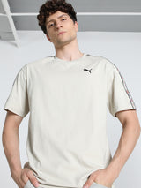Mens Beige Casual Regular Fit Half Sleeves Tshirt