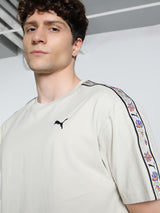 Mens Beige Casual Regular Fit Half Sleeves Tshirt