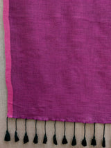 Women's Gray Cotton Blend Saree