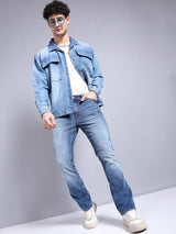 Men's Bootcut Solid Mid Rise Stretchable Jeans