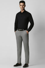 Men's Black Party Slim Fit Solid Full Sleeves Shirt