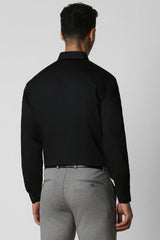 Men's Black Party Slim Fit Solid Full Sleeves Shirt