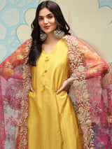 Women's Yellow Kurta Set with Duppatta