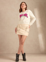 Women's Cream Varsity Graphic Sweatshirt