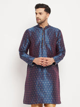 Men's Blue Festive Ethnic Full Sleeves Kurta