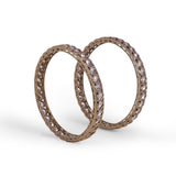 Women's Fabulous Oval Shape Stone Antique Gold Plated Bangles - Set of 2