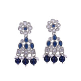 Women's and Girls Graceful Round and Leaf Shape Silver Plated Dangle Earring