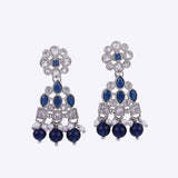Women's and Girls Graceful Round and Leaf Shape Silver Plated Dangle Earring