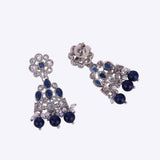 Women's and Girls Graceful Round and Leaf Shape Silver Plated Dangle Earring