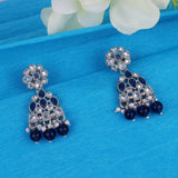Women's and Girls Graceful Round and Leaf Shape Silver Plated Dangle Earring