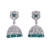 Women's and Girls Stylish Round Shape Silver Plated Jhumki Earring