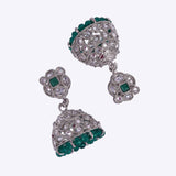 Women's and Girls Stylish Round Shape Silver Plated Jhumki Earring