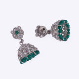 Women's and Girls Stylish Round Shape Silver Plated Jhumki Earring