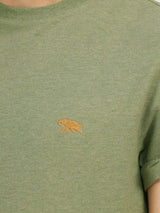 Men's Green Casual Regular Fit Solid Half Sleeves Tshirt