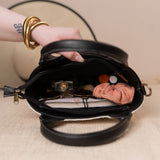 Women's Black Salt & Pepper Raffia Bag