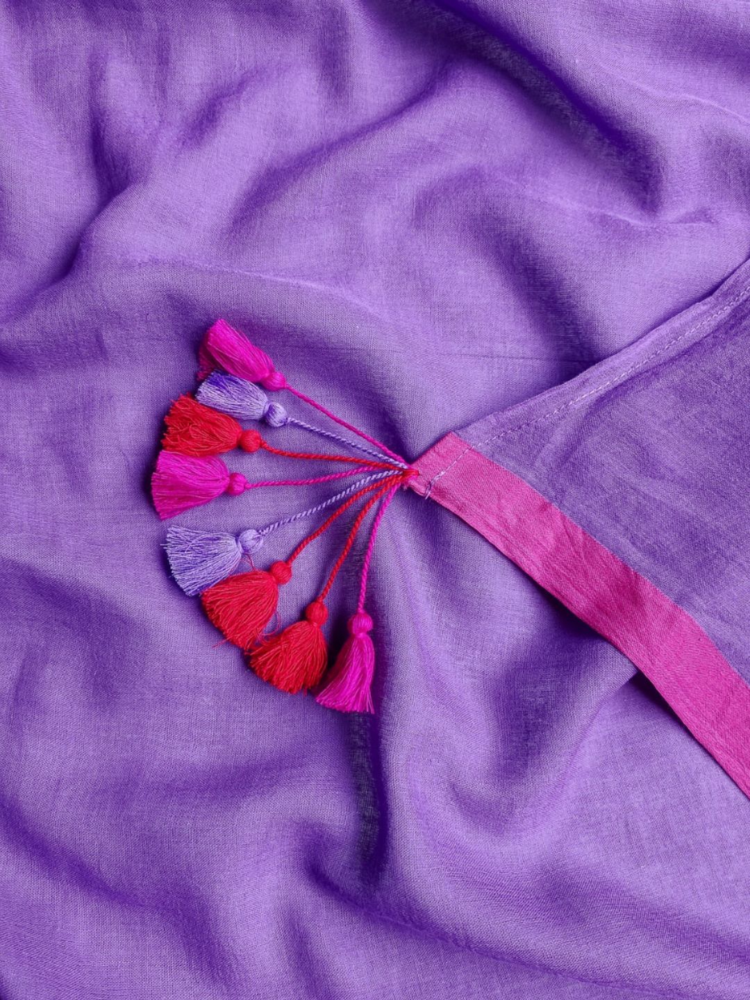 Women's Purple Cotton Saree