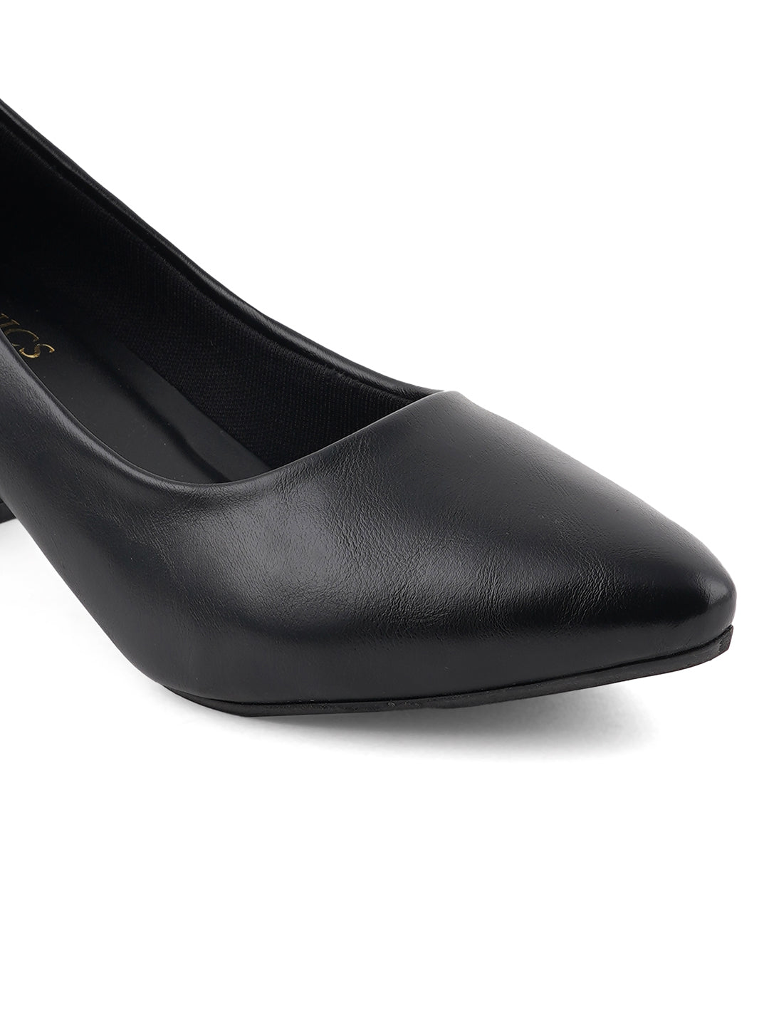 Women's Black Casual Slip-On Heels
