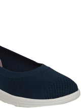 Women's Navy Fly Knit Comfort Slip-On Ballet Flats