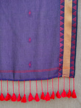 Women's Purple Pure Cotton Saree
