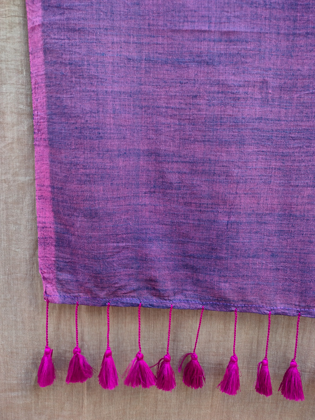 Women's Purple Cotton Blend Saree
