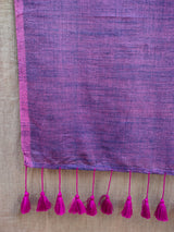 Women's Purple Cotton Blend Saree