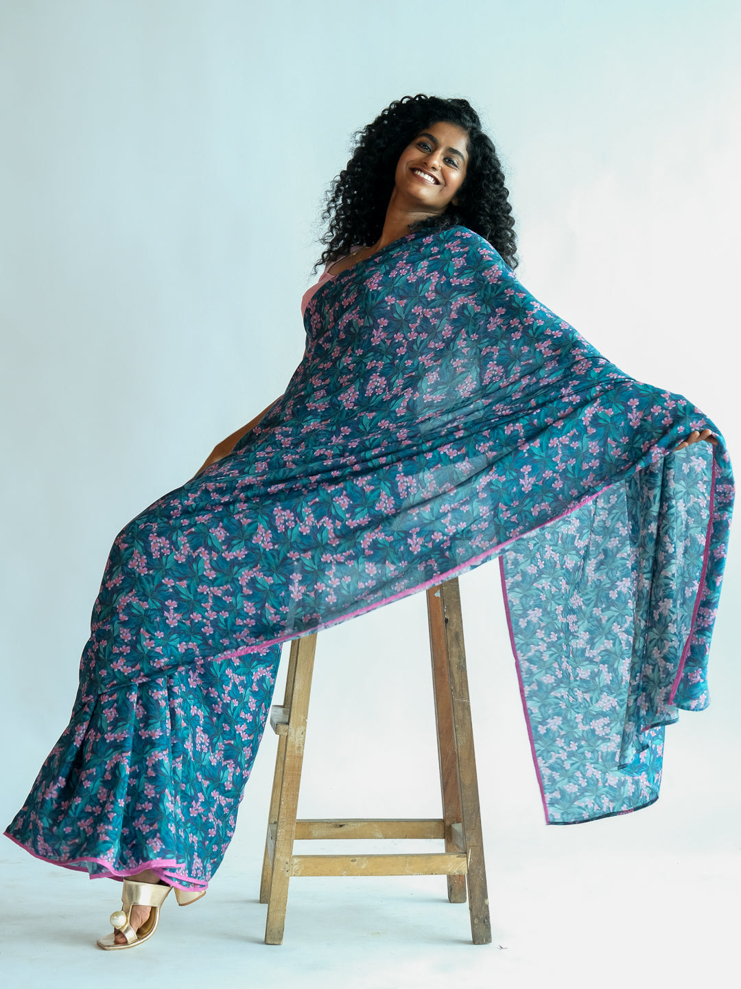 Women's Multicolor Cotton Blend Saree