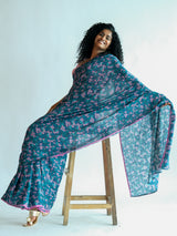 Women's Multicolor Cotton Blend Saree