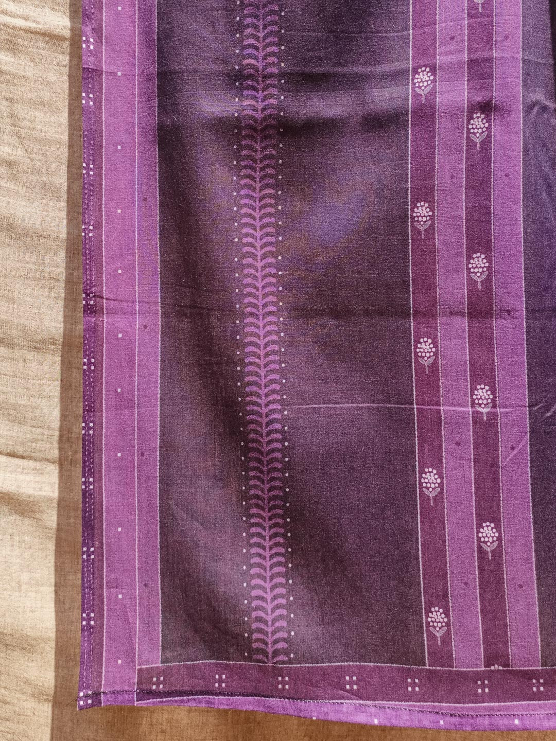 Women's Purple Pure Cotton Saree