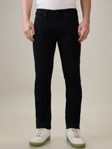 Men's Black Slim Fit Mid Rise Jeans
