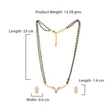 Women's Gold Plated Designer Mangalsutra Necklace Set with Austrian Crystals