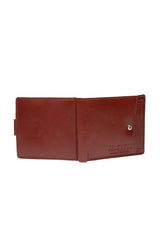Men's Brown Casual Solid Leather Money Clip Wallet