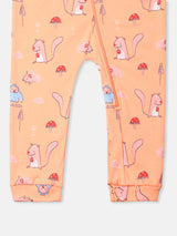 Boys & Girls Peach Casual Sleepsuit - Pack of 2