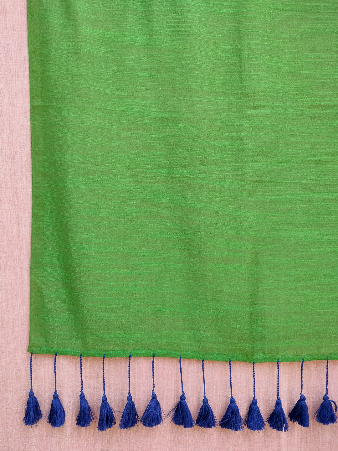 Women's Blue Cotton Blend Saree