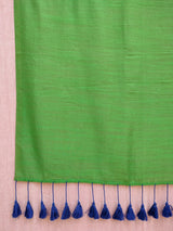 Women's Blue Cotton Blend Saree